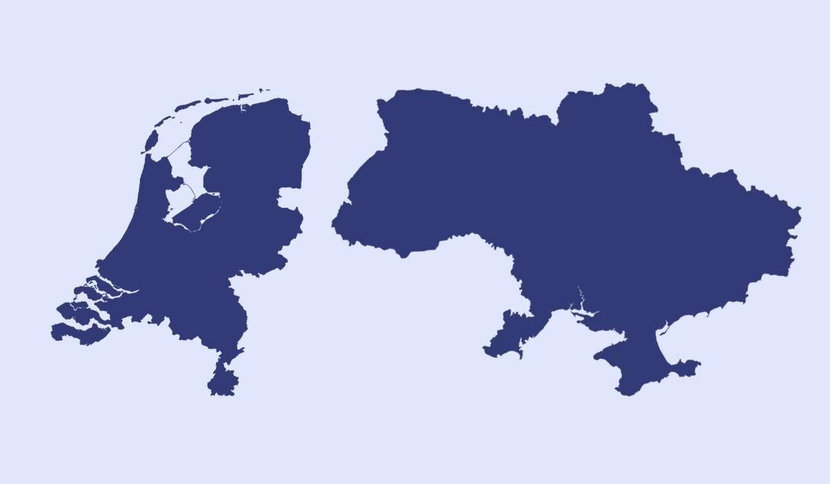 landkaart van Nederland en Ukraine